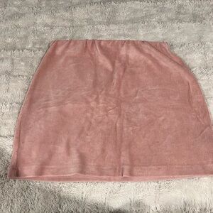 Pink Velvet Mini Skirt